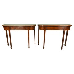 Antique pair of Georgian mahogany console tables