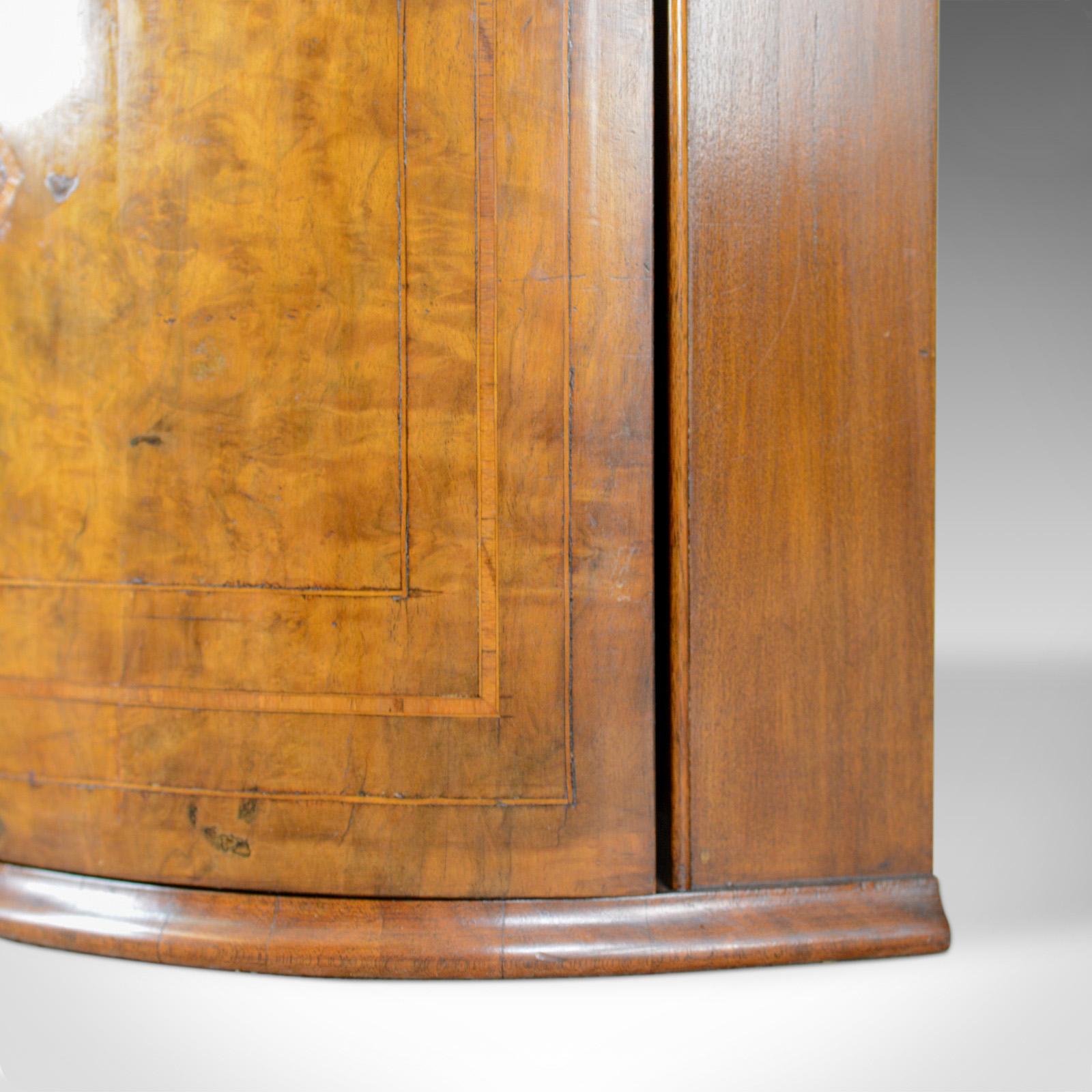 Antique Pair of Georgian Revival Corner Cabinets, English, Burr Walnut 3