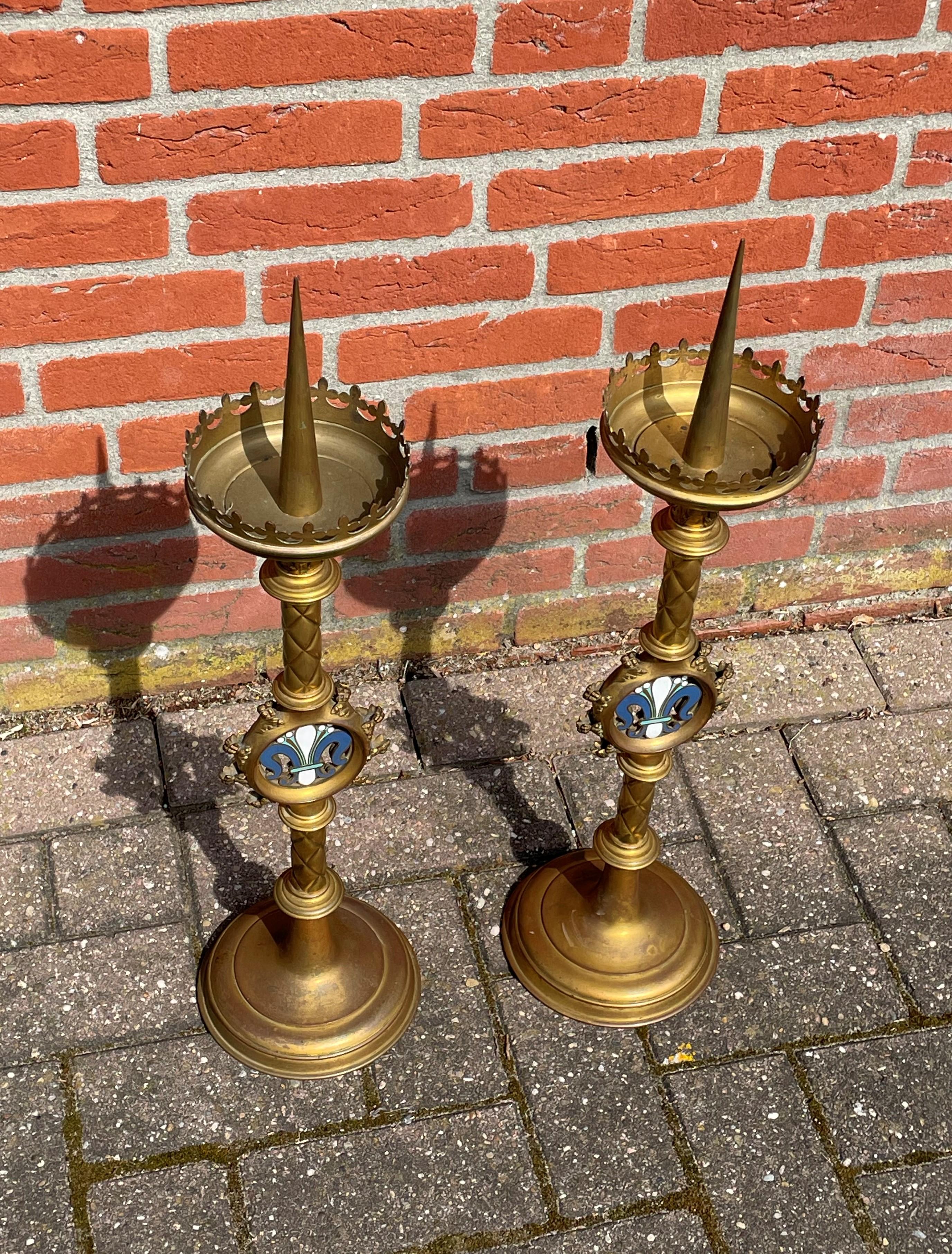 brass church candle holders