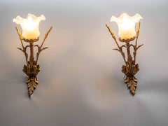 Paire de lampes anciennes en bronze doré