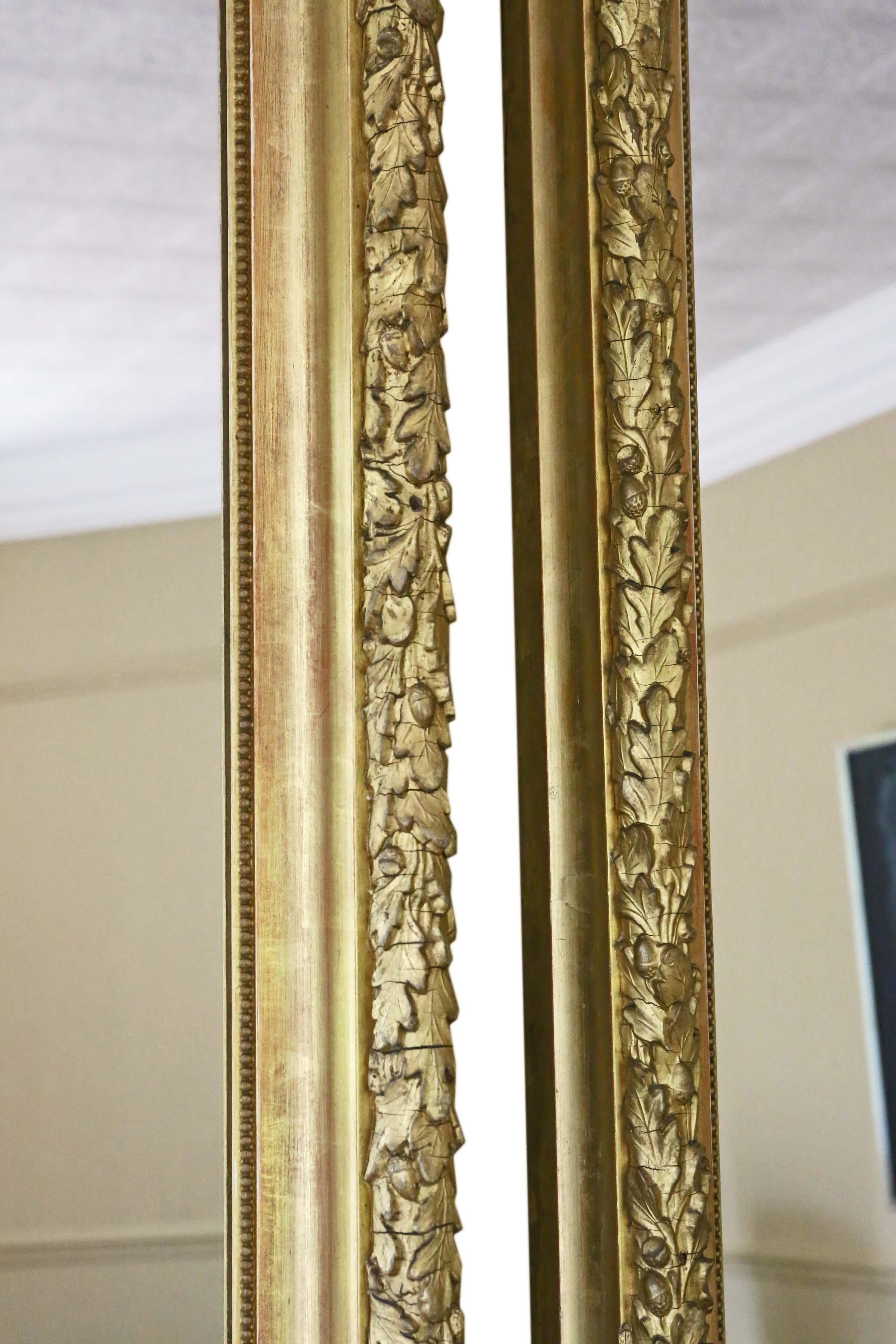 Antique Pair of Gilt Overmantle Wall Mirrors 1