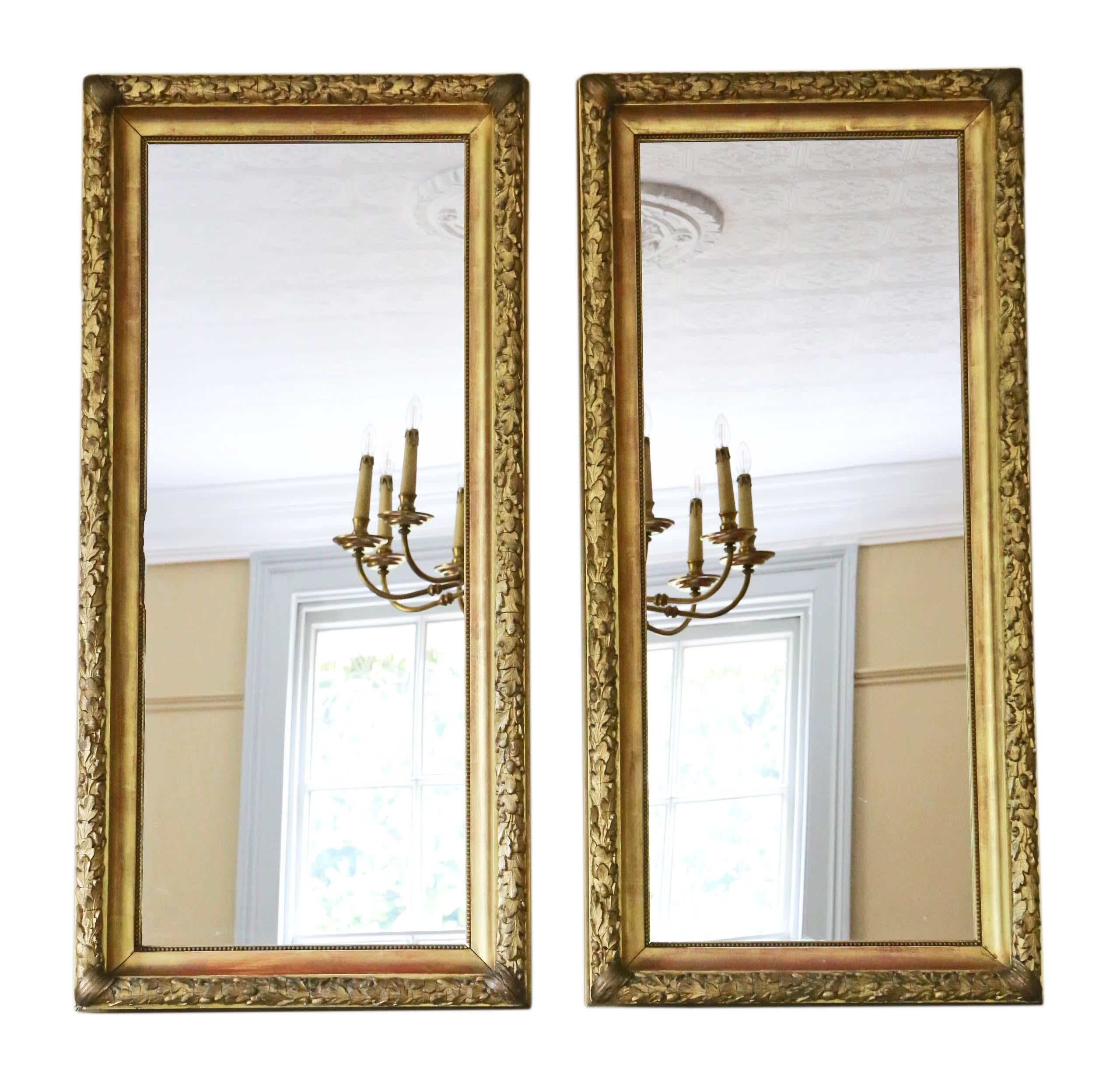 Antique Pair of Gilt Overmantle Wall Mirrors 3