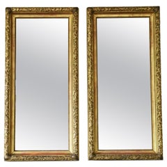 Antique Pair of Gilt Overmantle Wall Mirrors