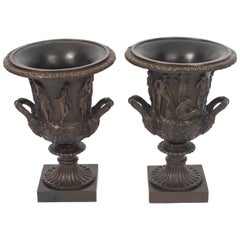 Paire d'Urnes Campana en bronze Grand Tour Borghese:: 19ème siècle