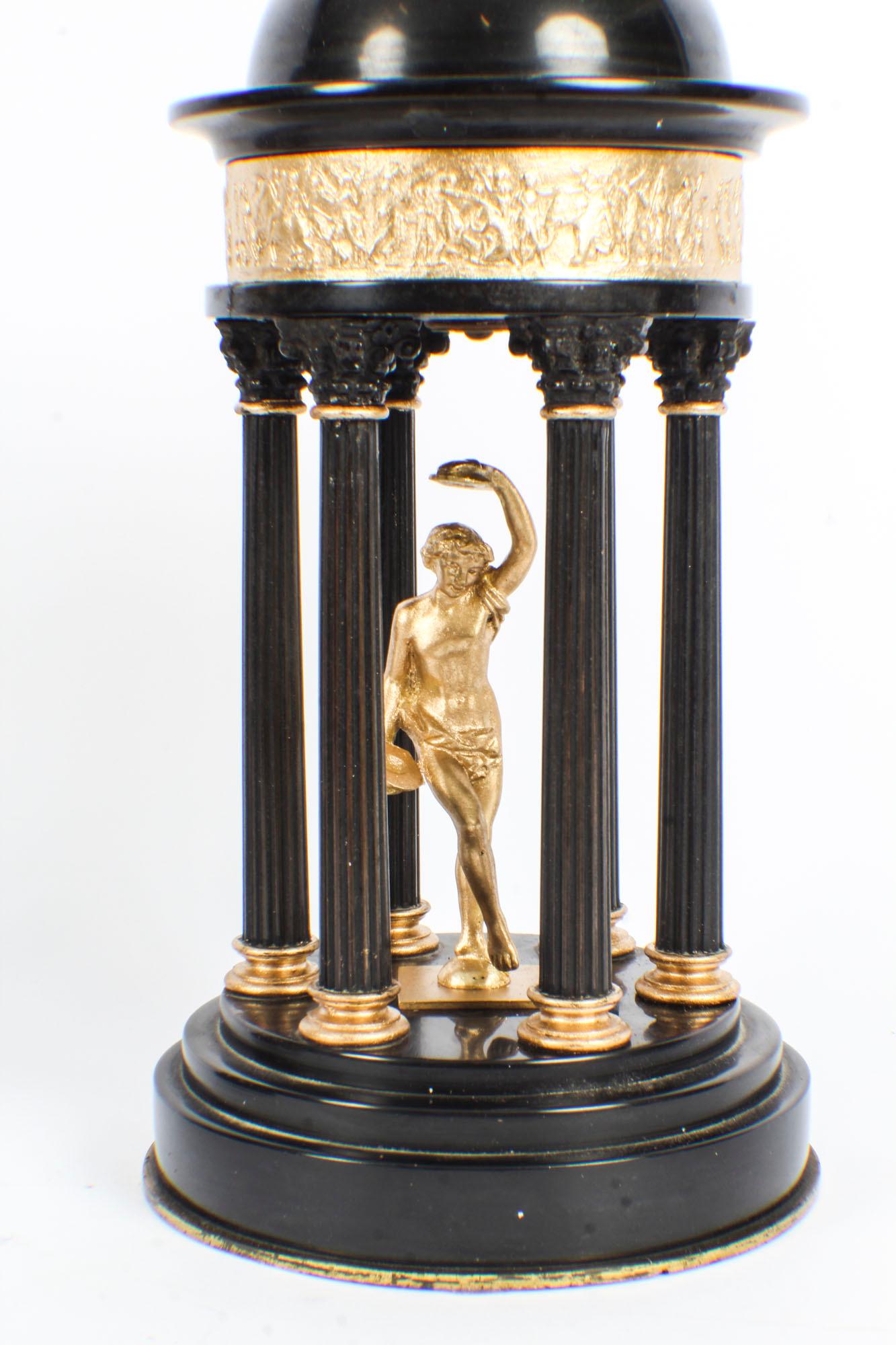 Mid-19th Century Antique Pair of Grand Tour Marble & Ormolu Colonnade Temple Models, 19th Century