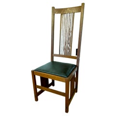 Antique PAIR of Gustav Stickley High Back Chairs (Model 384) - W4352