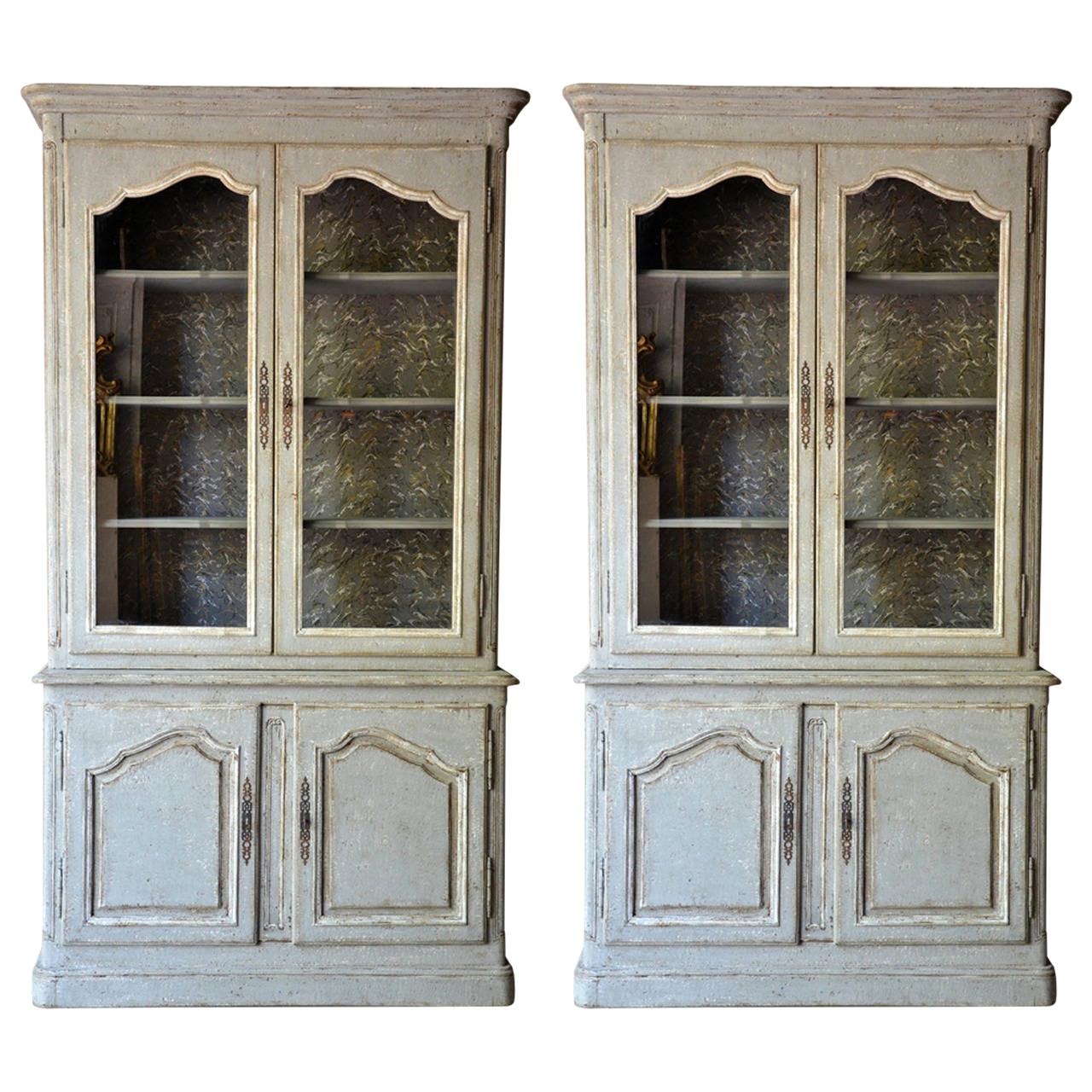 Antique Pair of Gustavian Louis XV Style Bookcases, 19th Century For Sale