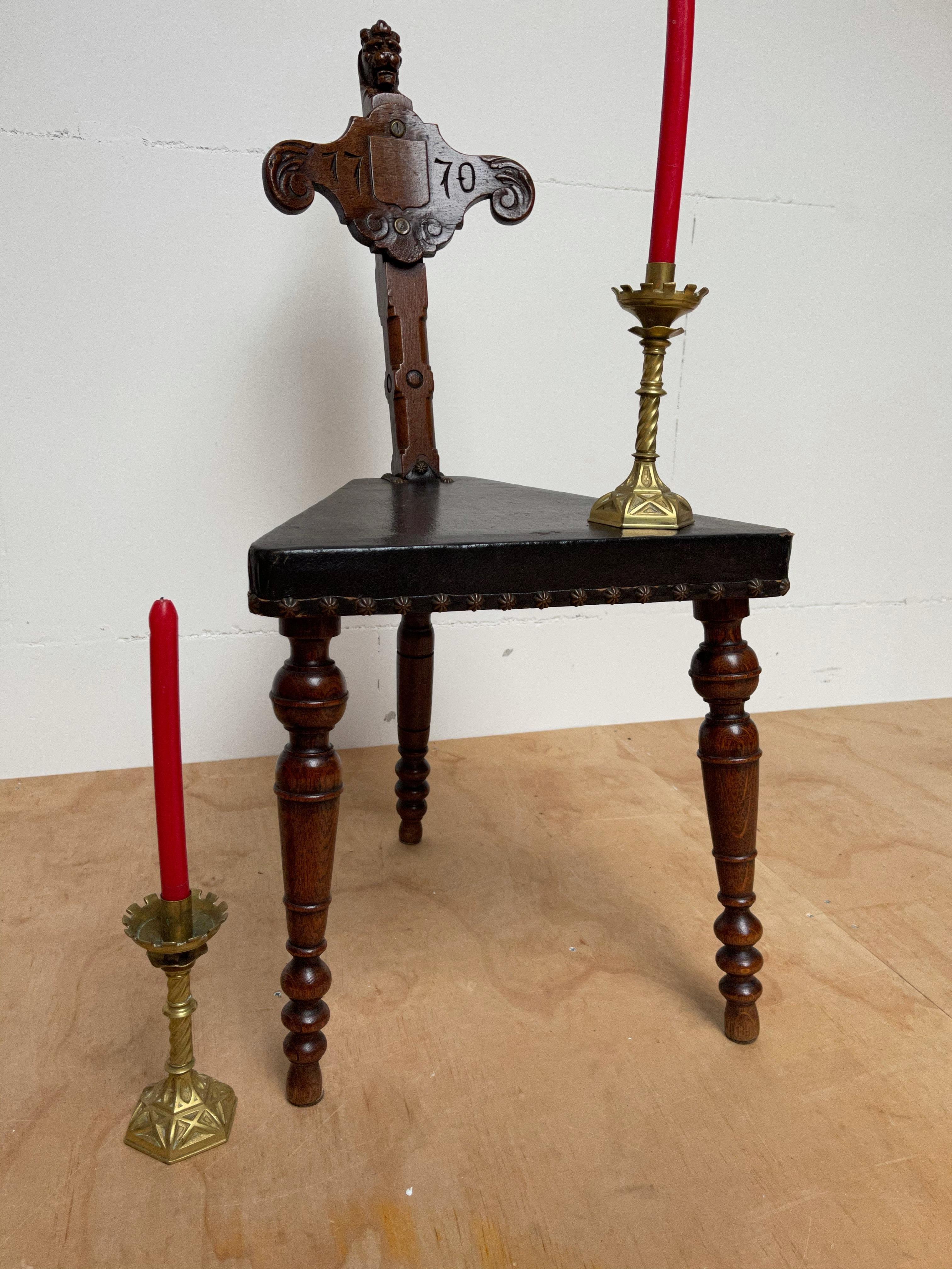 Antique Pair Gothic Revival of Handcrafted Gilt Bronze Candlesticks Holders For Sale 6