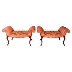 Antique pair of Hepplewhite period mahogany window seats