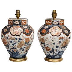 Antique Pair of Imari Vase Lamps, circa 1840