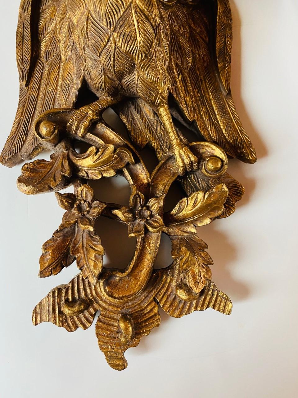 Antique Pair of Imperial Eagle Carved Wall Shelf Sconce Brackets In Good Condition In San Diego, CA