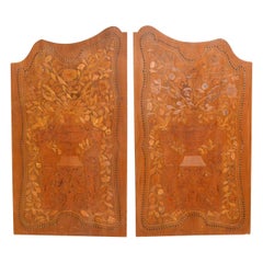Antique Pair of Inlaid Panels