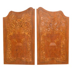 Antique Pair of Inlaid Panels