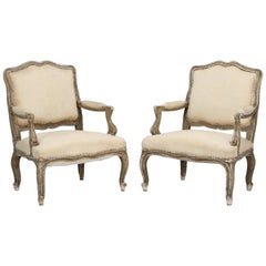 Antique Pair of Italian Armchairs in Original Paint