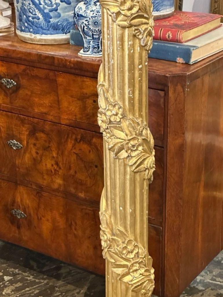 19th Century Antique Pair of Italian Carved and Giltwood Columns as Floor Lamps For Sale