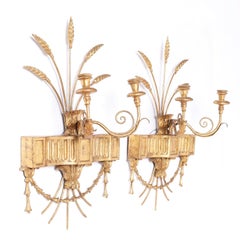 Antique Pair of Italian Gilt Wall Sconces