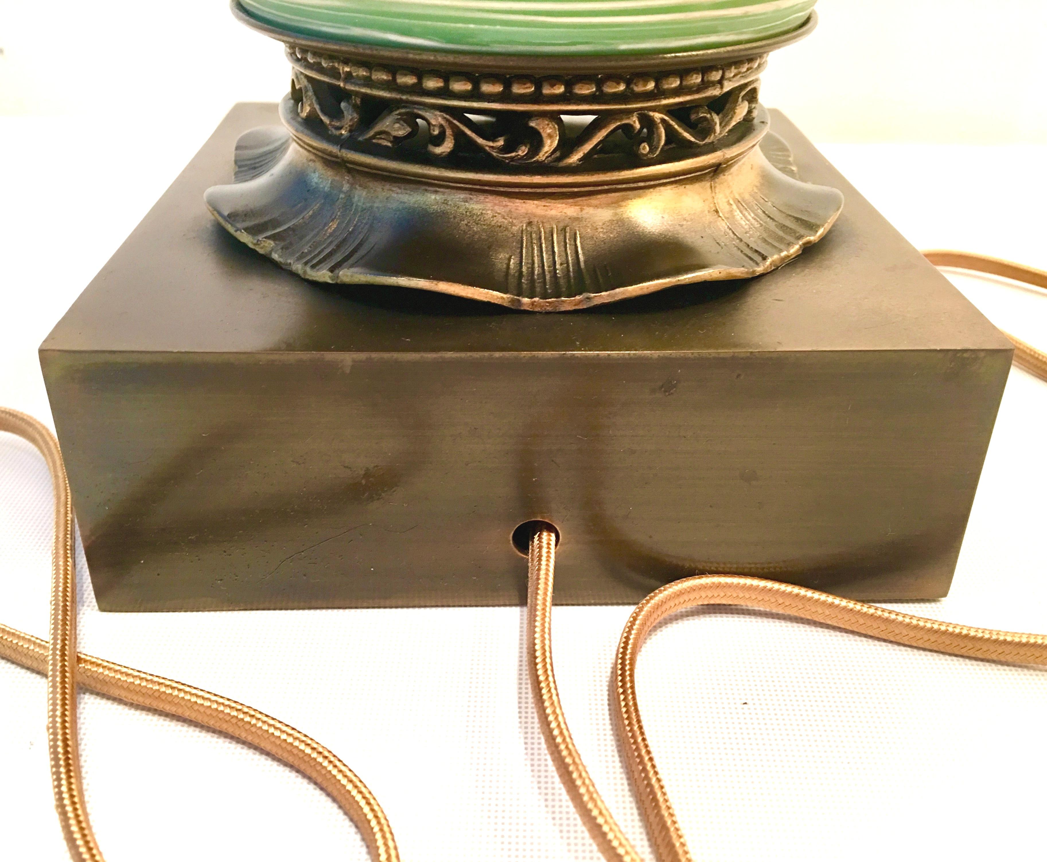 Pair of Italian Venetian Art Glass 22-Karat Gold and Brass Gold Table Lamps 10