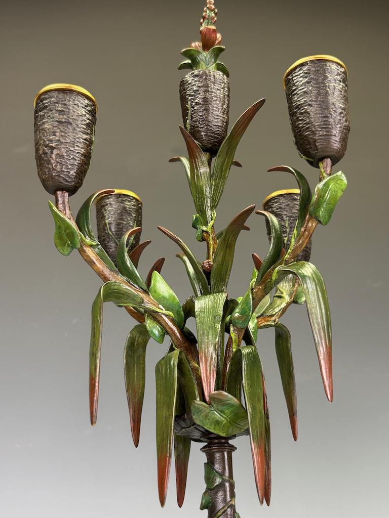 Antica coppia di candelabri in bronzo dipinto a freddo di James Pradier - XIX secolo Fre in vendita 10