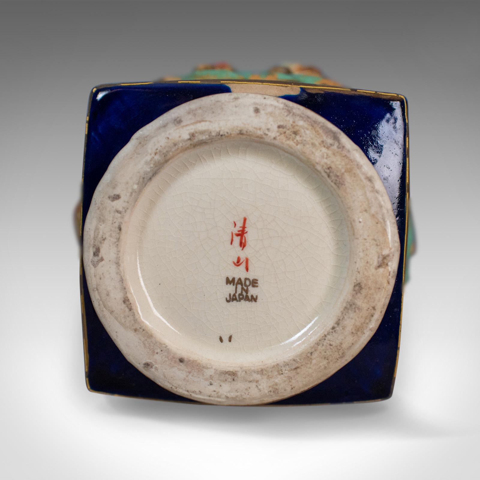 Antique Pair of Japanese Vases, Ceramic Pots, 20th Century For Sale 3