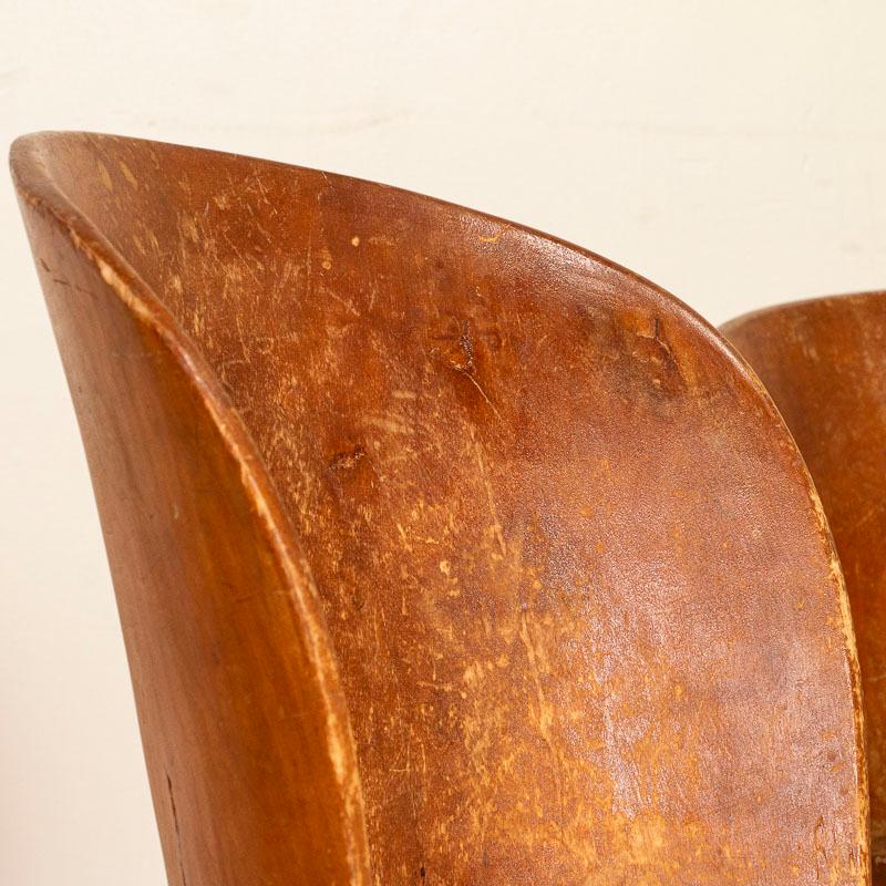 Wood Antique Pair of Kubbestol Chairs from Norway