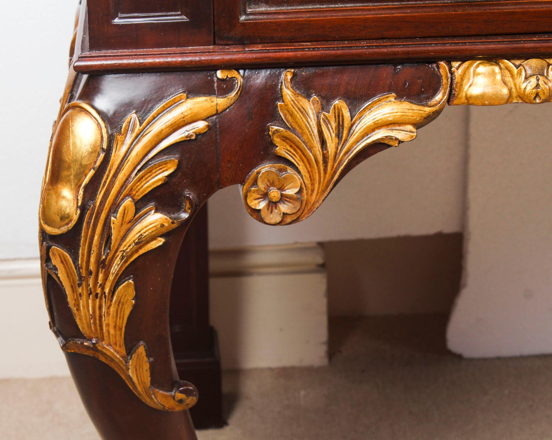 Antique Pair of Mahogany and Gilt Serving Tables, 19th Century 4