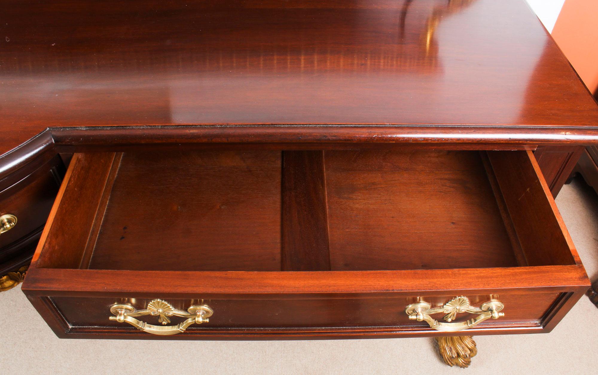 Antique Pair of Mahogany and Gilt Serving Tables, 19th Century 9