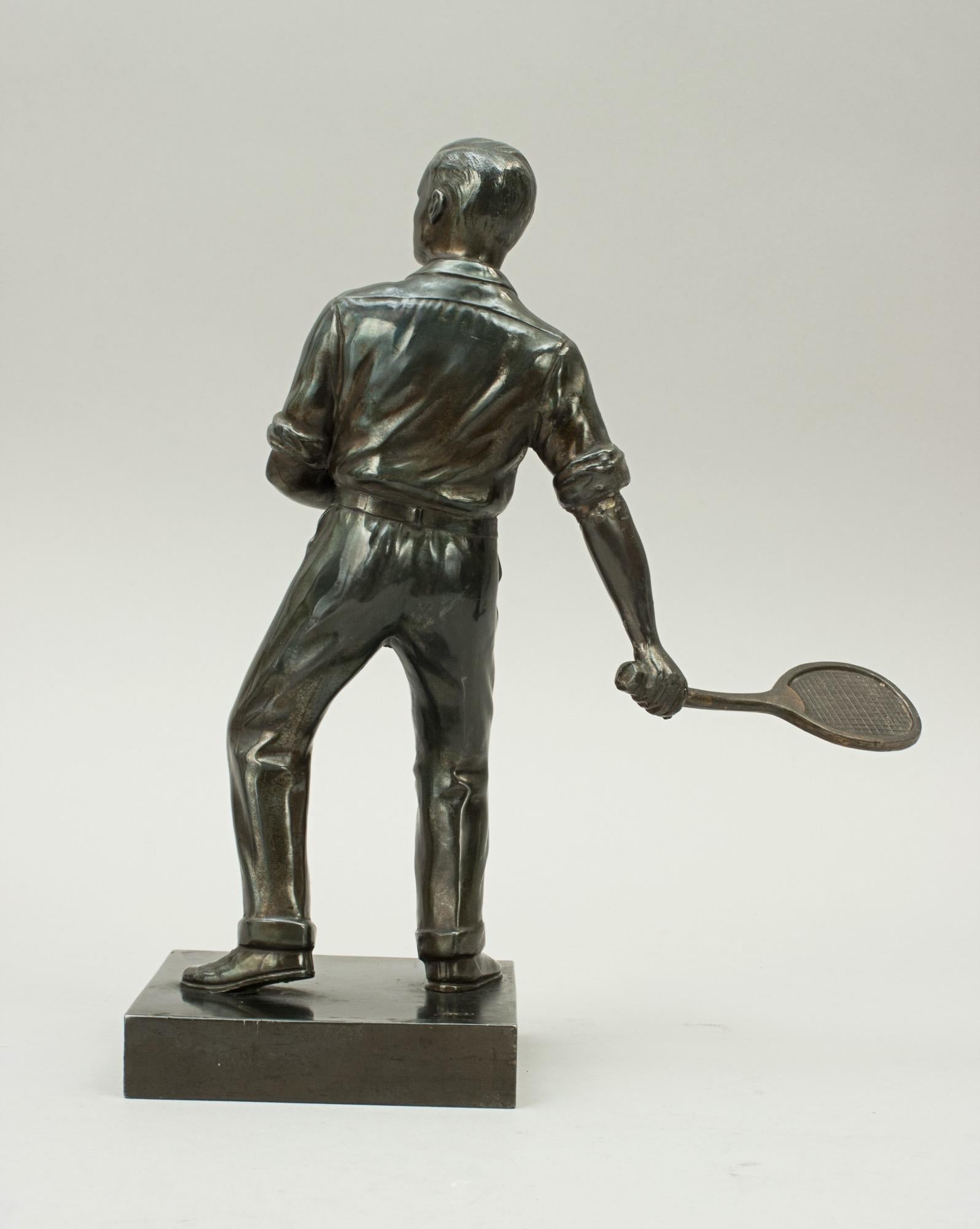 Antique Pair of Lawn Tennis Figures in Spelter, Doherty Brothers 3