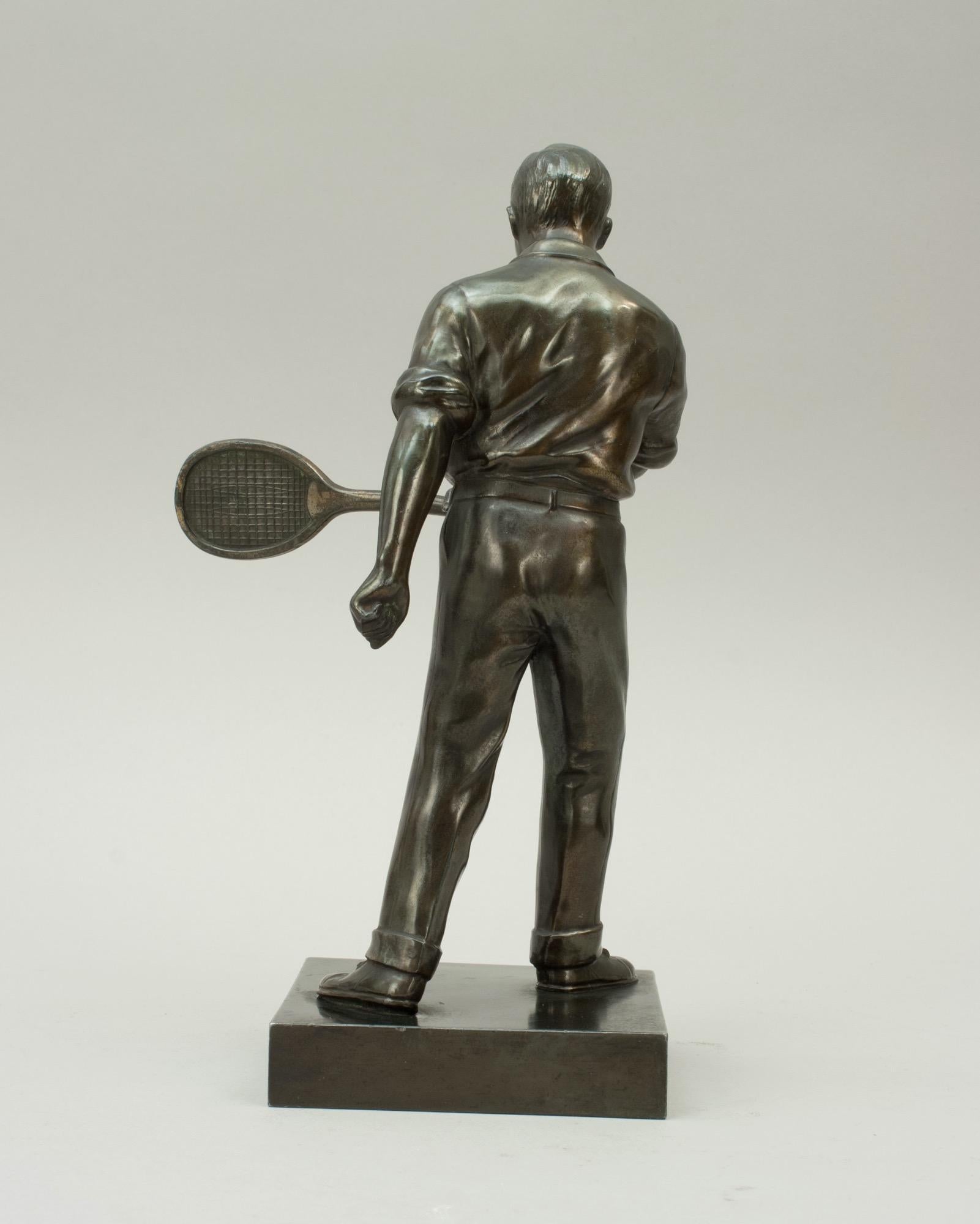 Antique Pair of Lawn Tennis Figures in Spelter, Doherty Brothers 4