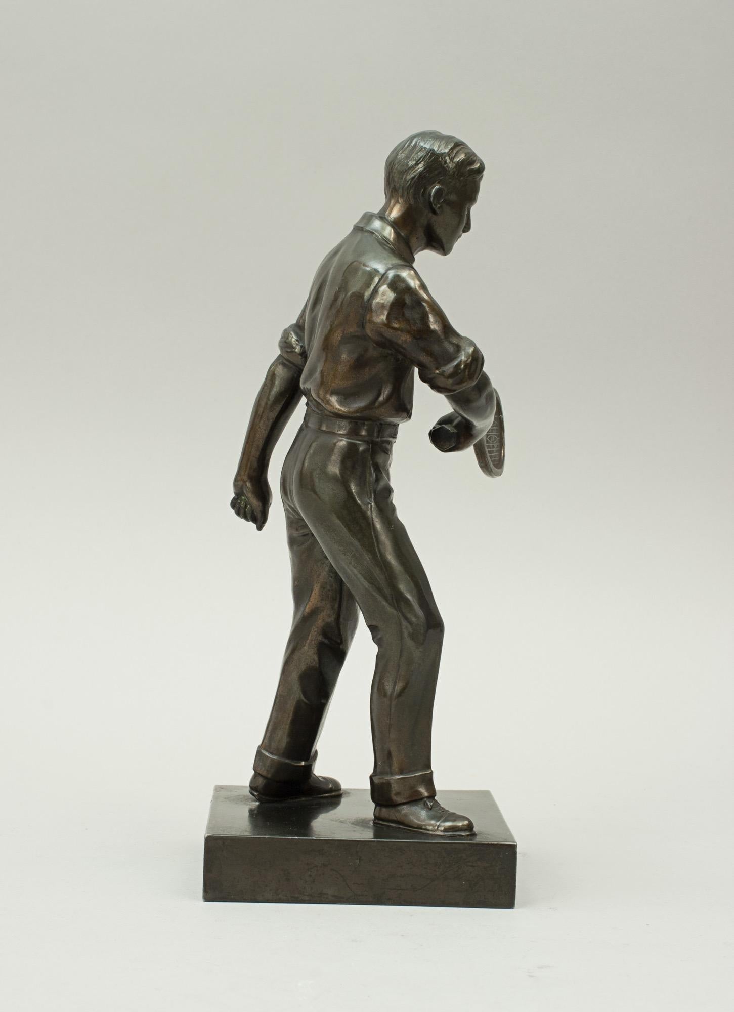Antique Pair of Lawn Tennis Figures in Spelter, Doherty Brothers 6