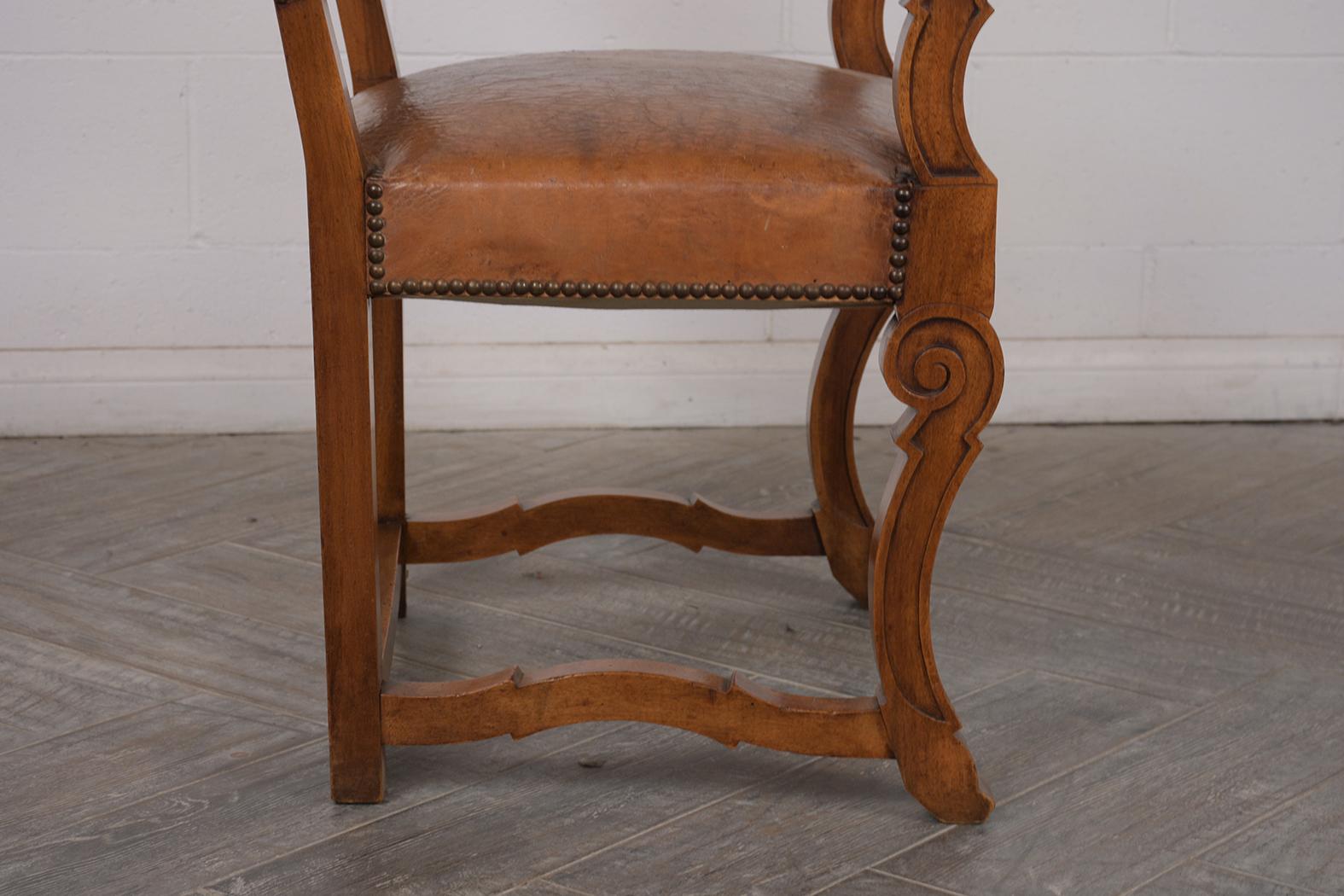 Antique Pair of Leather Armchairs 2