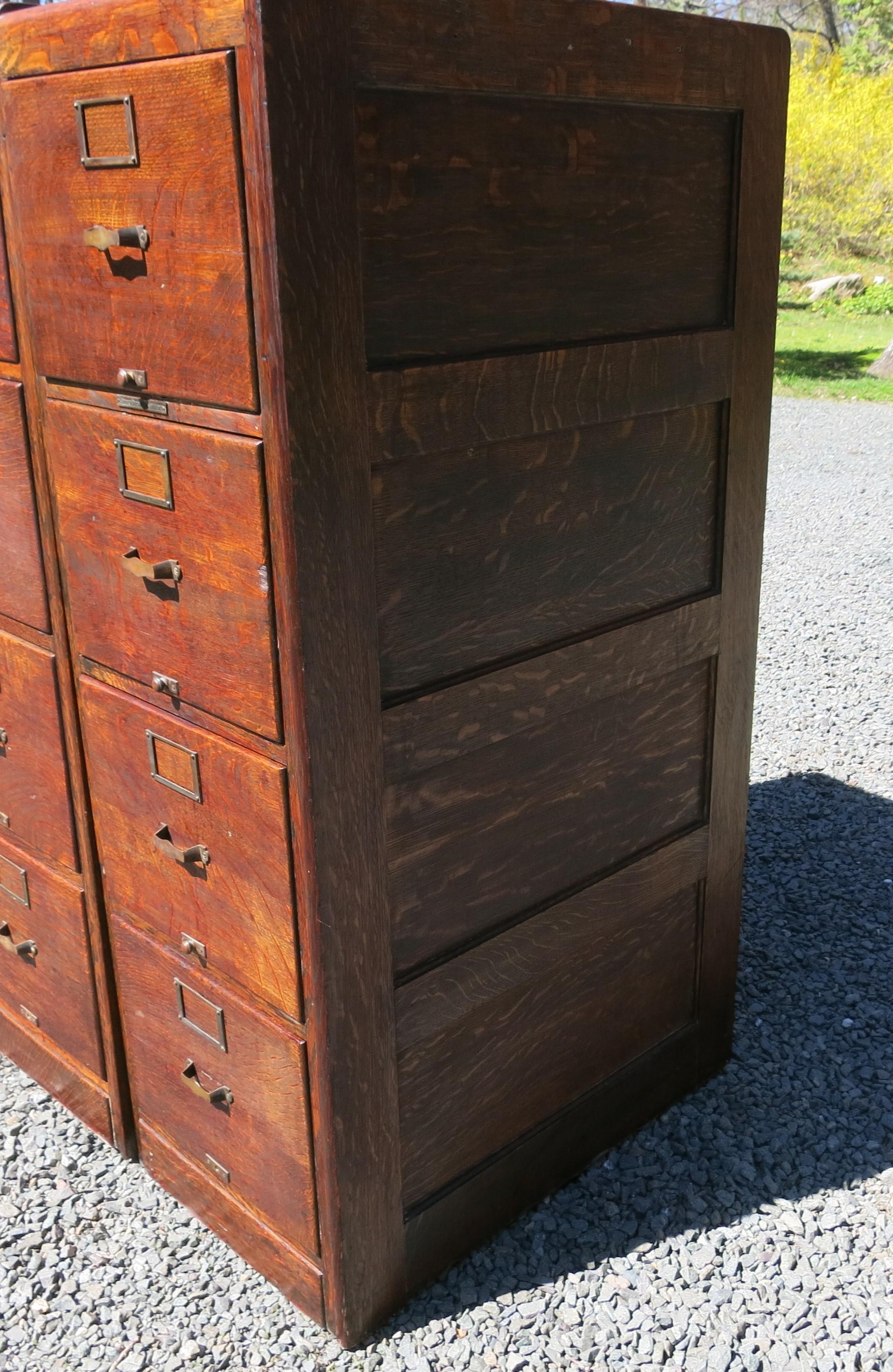Antique pair of Library Bureau Sole Makers File Cabinets In Good Condition In Newtown, CT