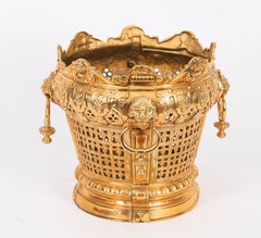 Paire de Jardinières Louis XIV en bronze doré 19ème siècle