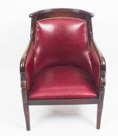 Antique Pair of Louis XV Revival Mahogany Fauteuil Armchairs, 19th Century