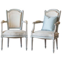 Antique Pair of Louis XVI Style Armchairs