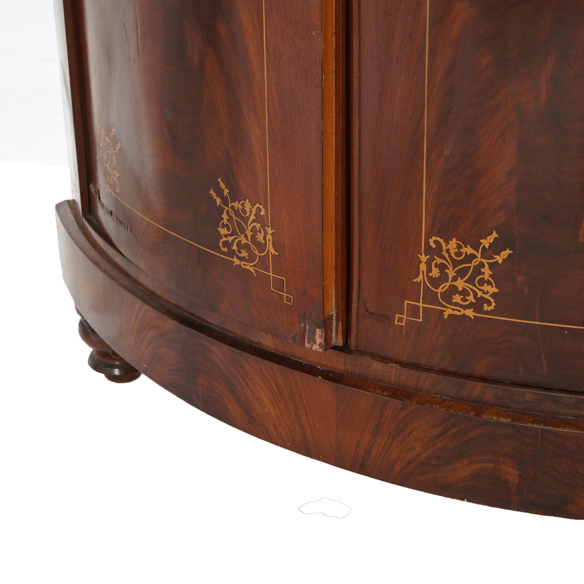 Antique Pair of Mahogany Inlaid, Pierced & Carved Corner Curio Cabinet c1870 For Sale 9