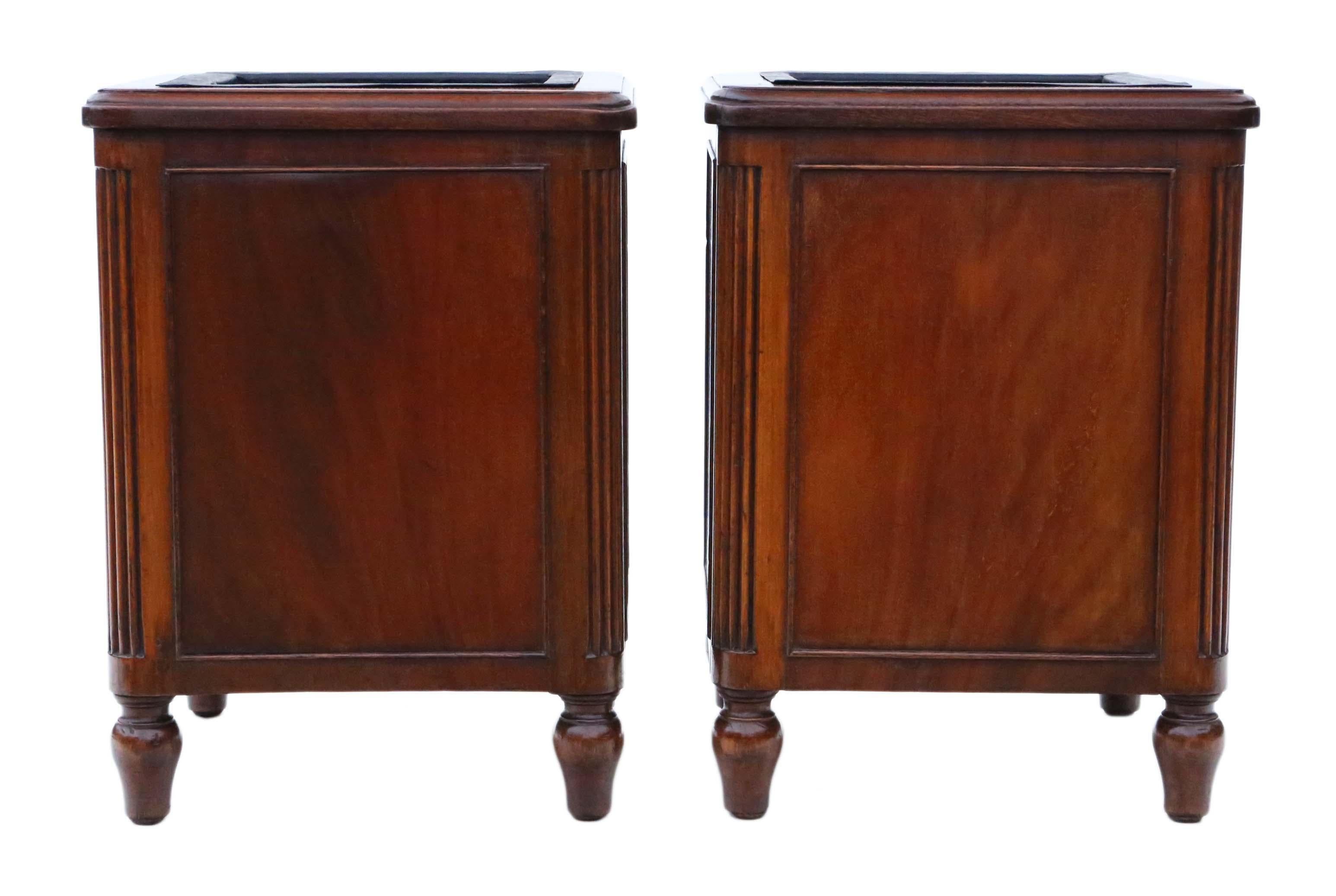 Antique Pair of Mahogany Jardiniere Planters Waste Paper Bins In Good Condition In Wisbech, Cambridgeshire