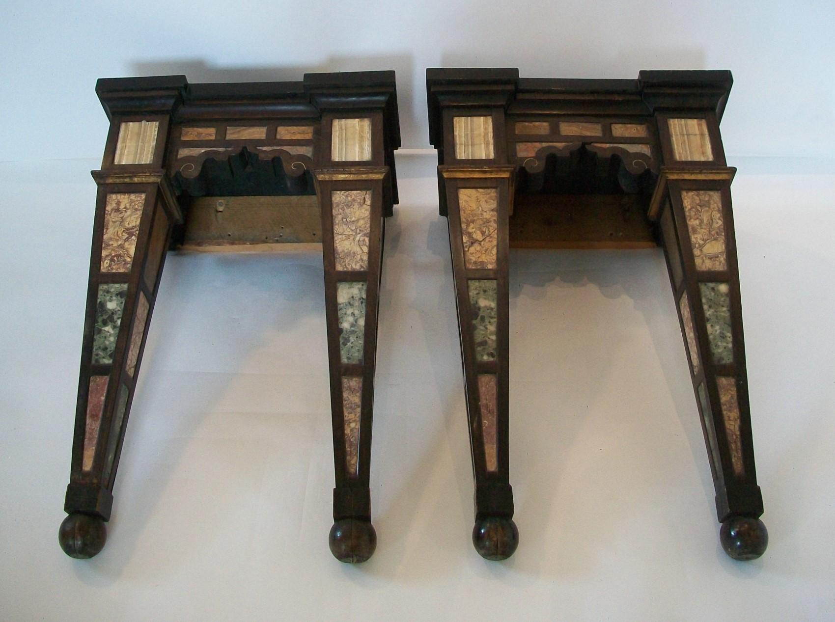 Antique Pair of Marble Specimen Console Tables, United Kingdom, circa 1840 For Sale 3