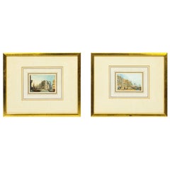 Antique Pair of Miniature Watercolors by Samuel Prout, Early 19th Century