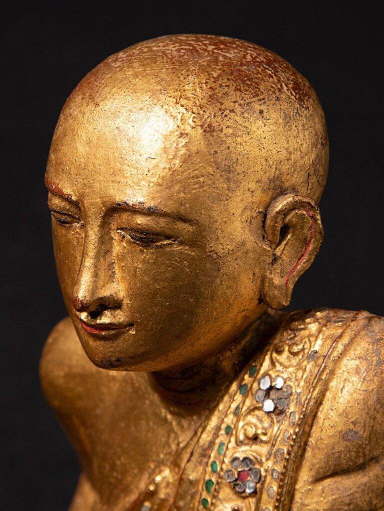 Antikes Paar Mönchsstatuen aus Birma im Angebot 9