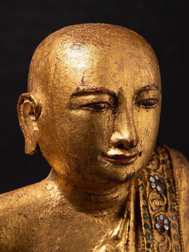 Antikes Paar Mönchsstatuen aus Birma im Angebot 3