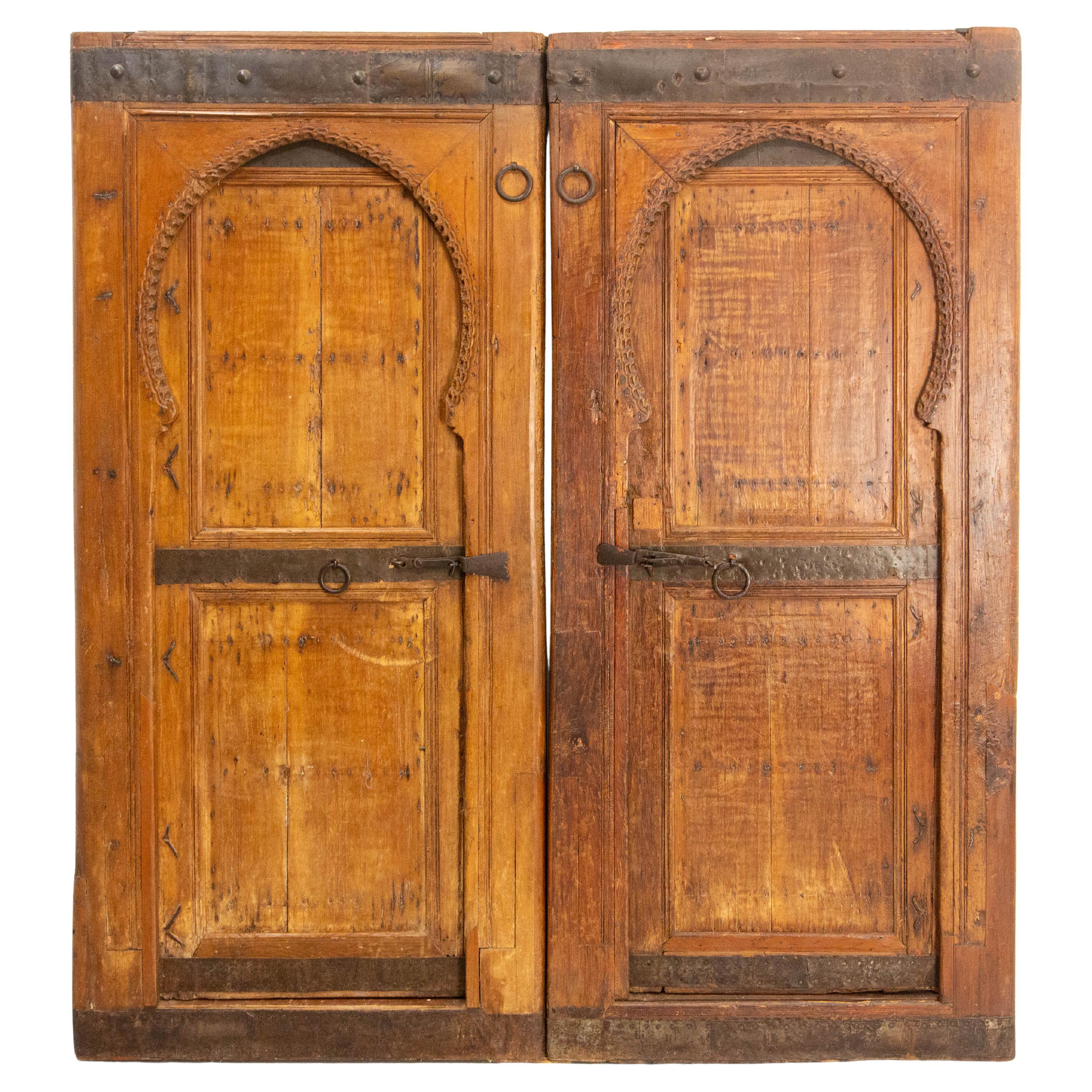 Antique Pair of Moroccan Cedar Double Doors 18th Century