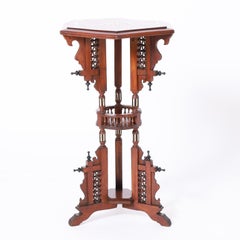 Antique Pair of Moroccan Inlaid Stands or Pedestals