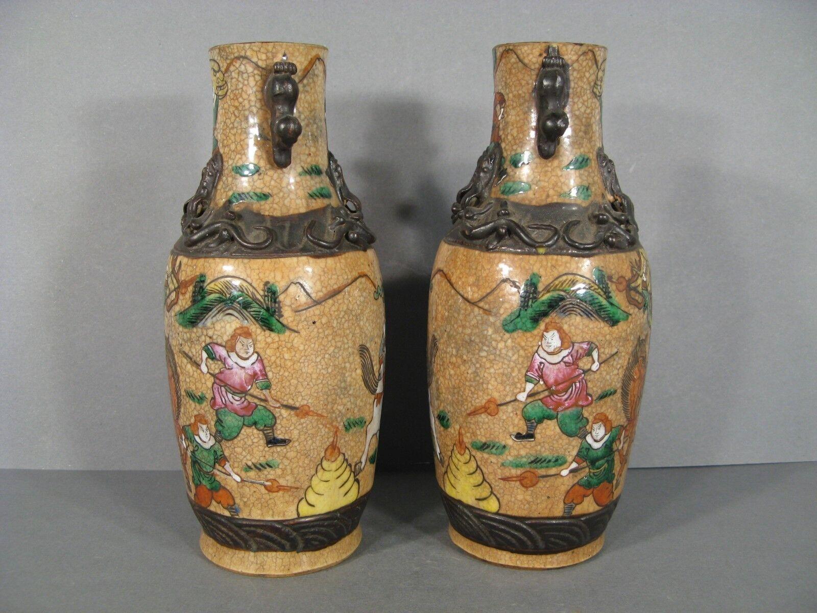 Antikes Paar Nankin-Porzellanvasen, 19. Jahrhundert -1Y90, Paar 6