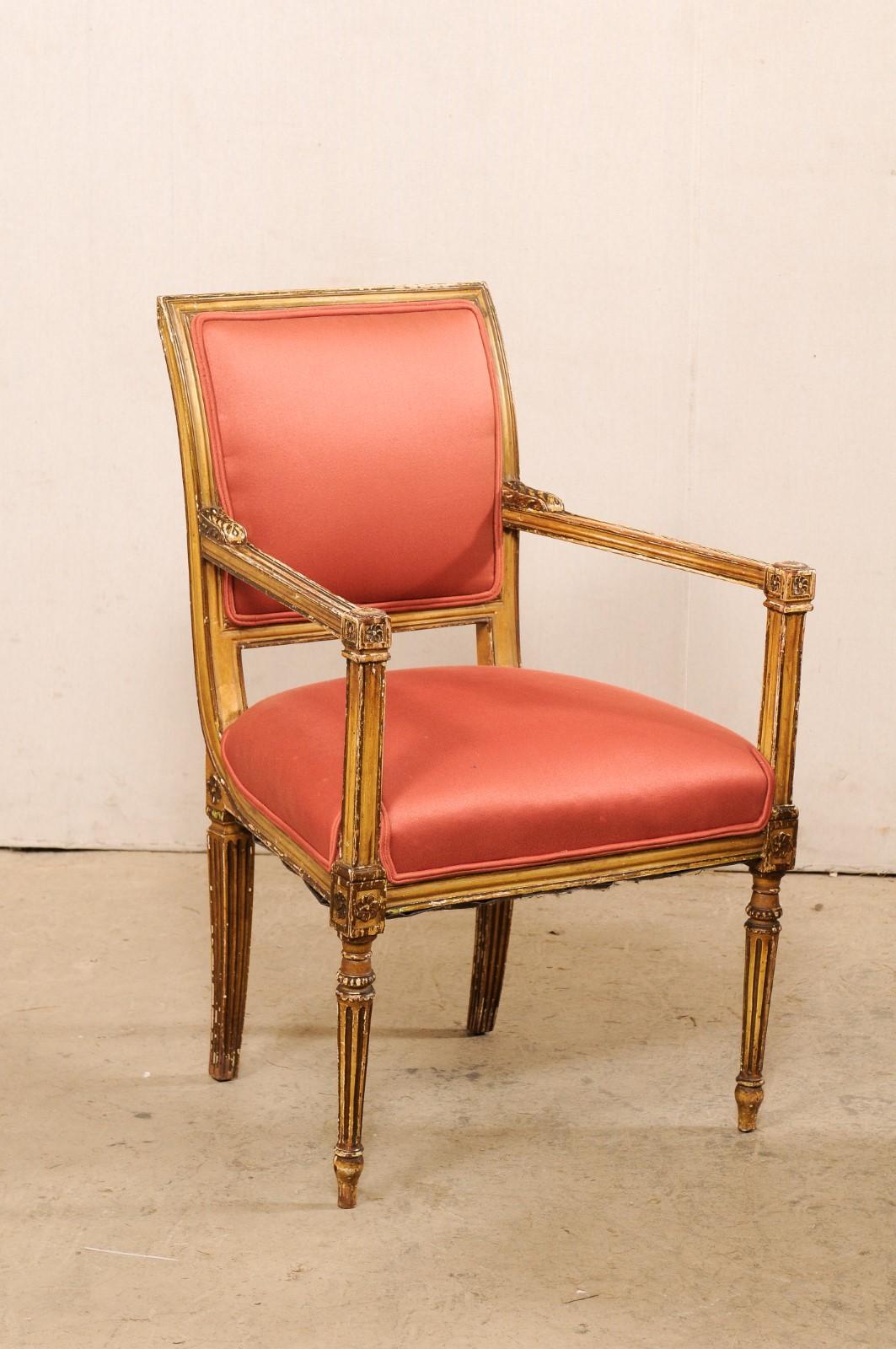 Neoclassical Antique Pair of Neoclassic Style Armchairs, Italy For Sale
