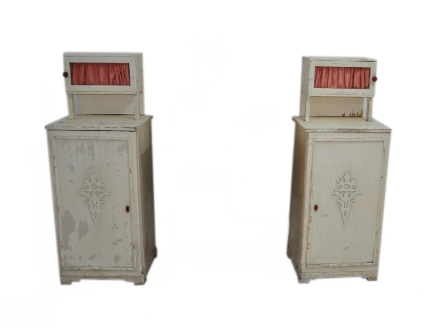 Art Nouveau Antique Pair of Nightstands For Sale