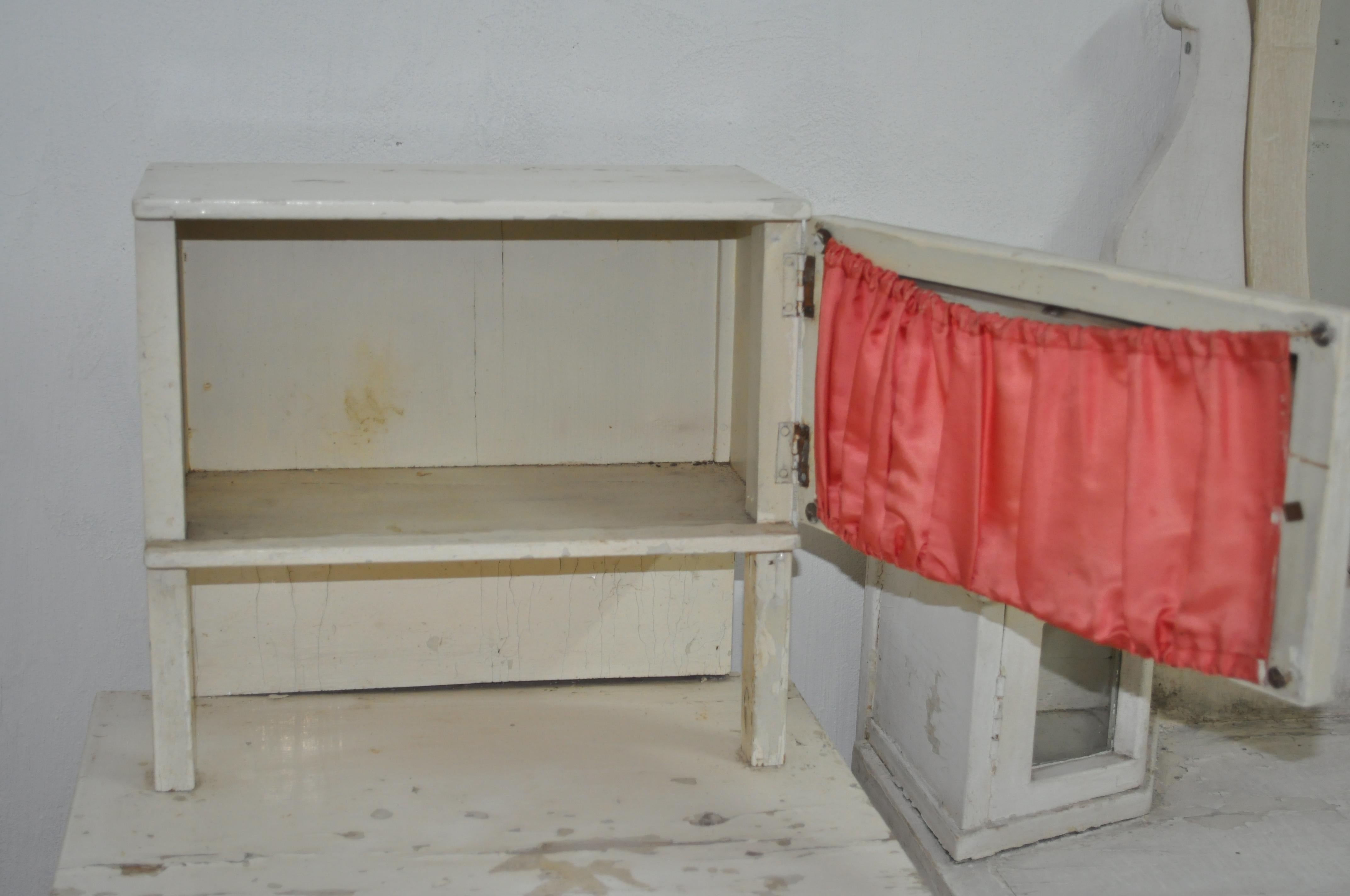 Painted Antique Pair of Nightstands For Sale