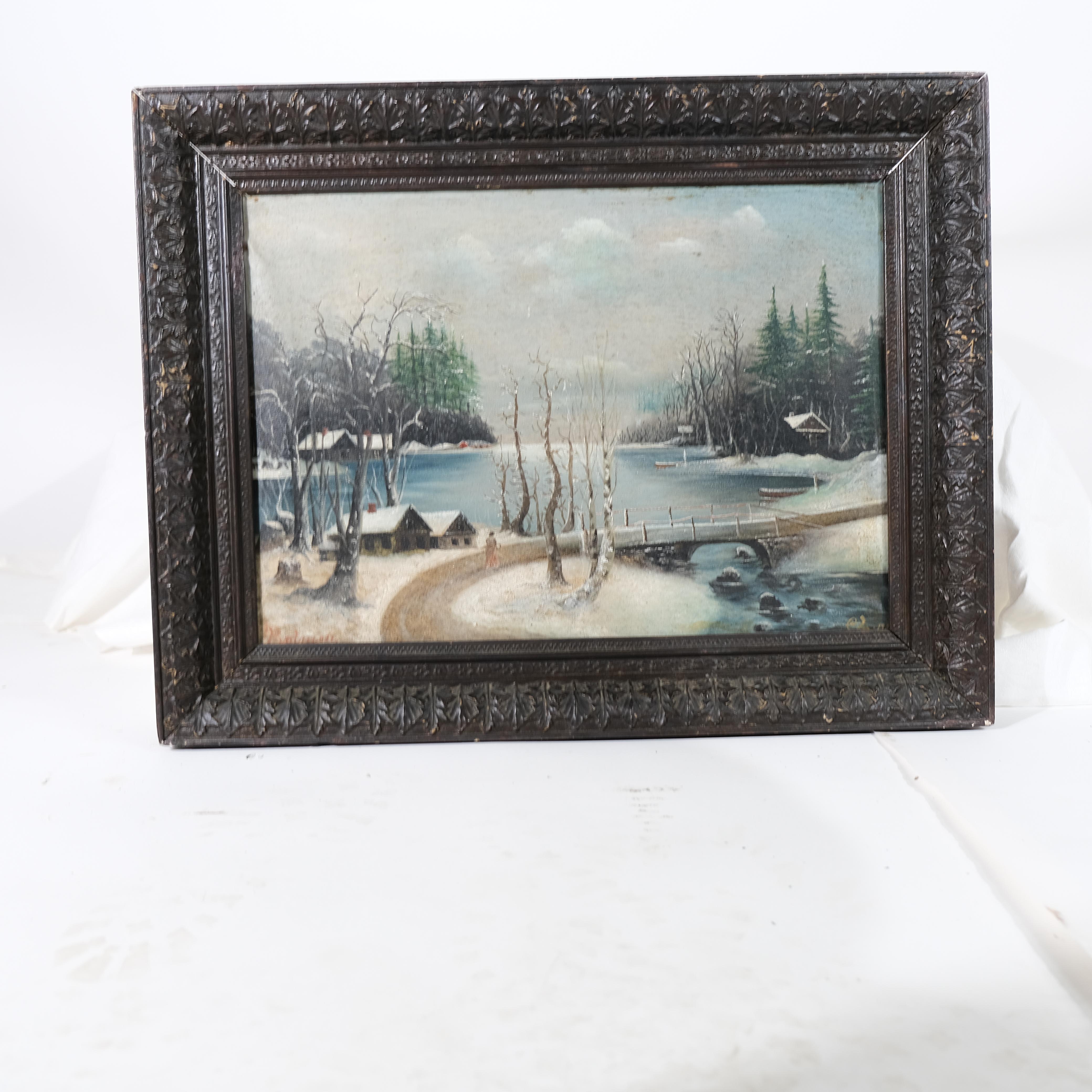 Antique pair of oilpaintings with original frames. For Sale 6