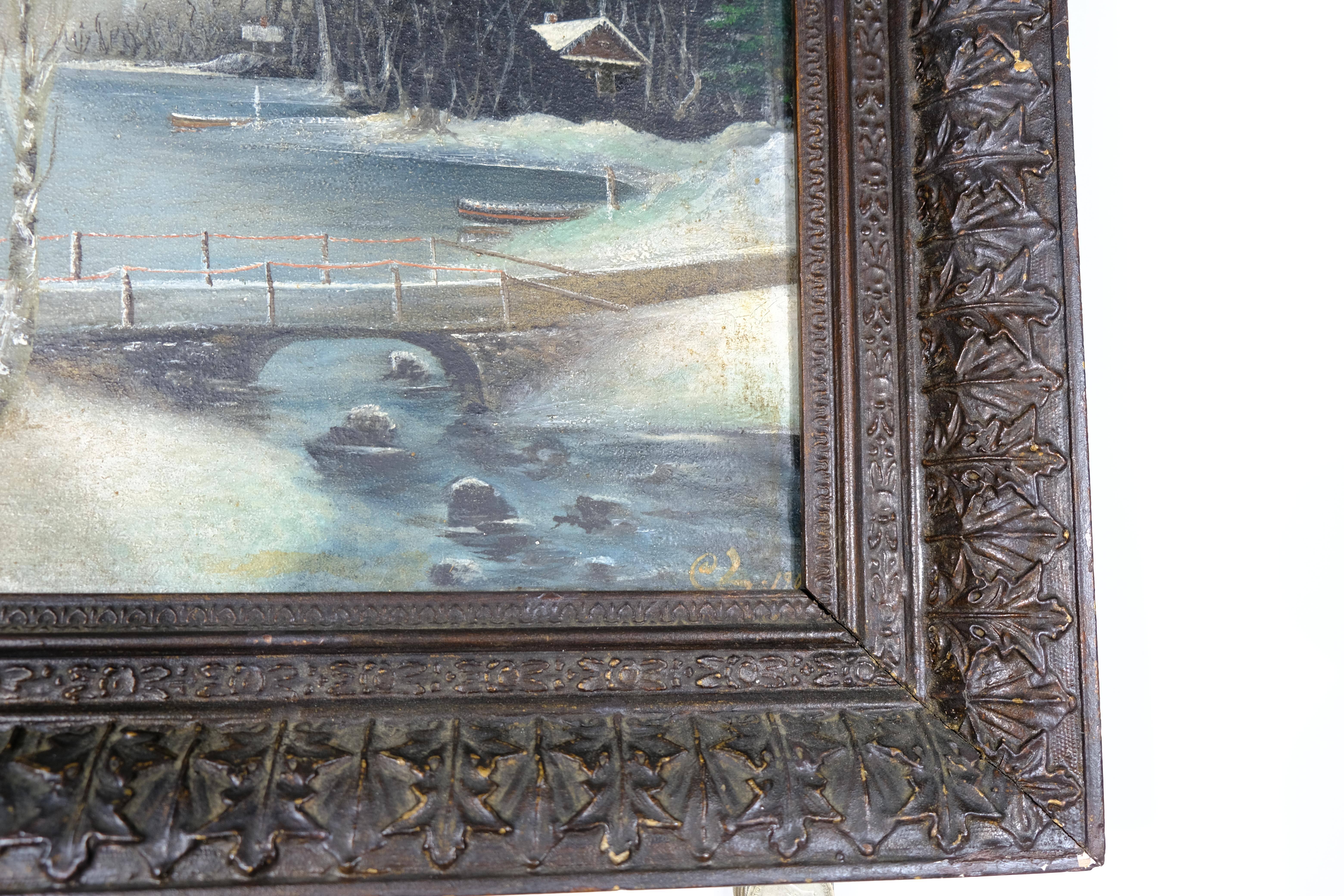 Early 20th Century Antique pair of oilpaintings with original frames. For Sale