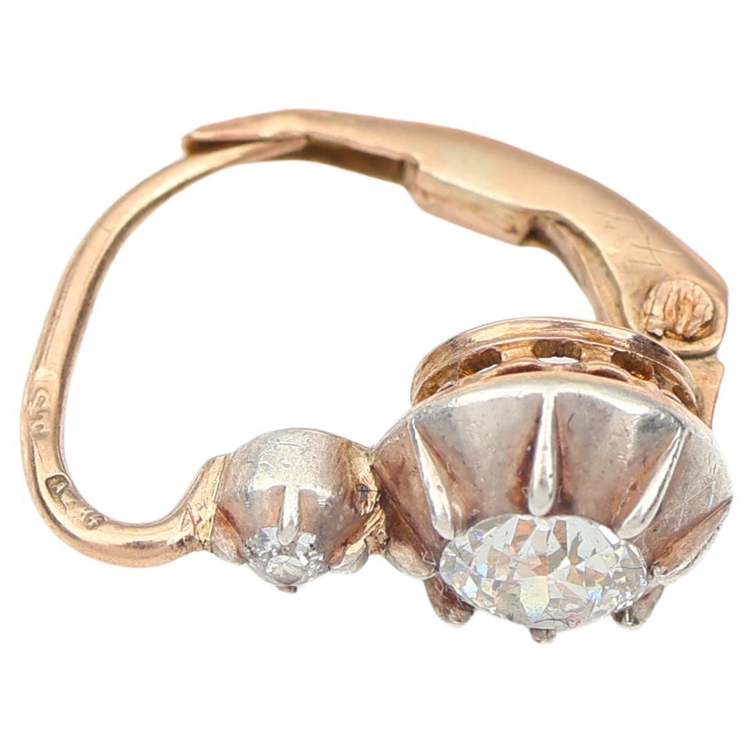 Antique Pair Of Old-Cut Diamond Earrings Circa 1810’s In Excellent Condition For Sale In Firenze, IT