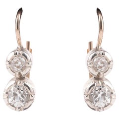 Antikes Paar Diamant-Ohrringe im Altschliff, ca. 1890er Jahre